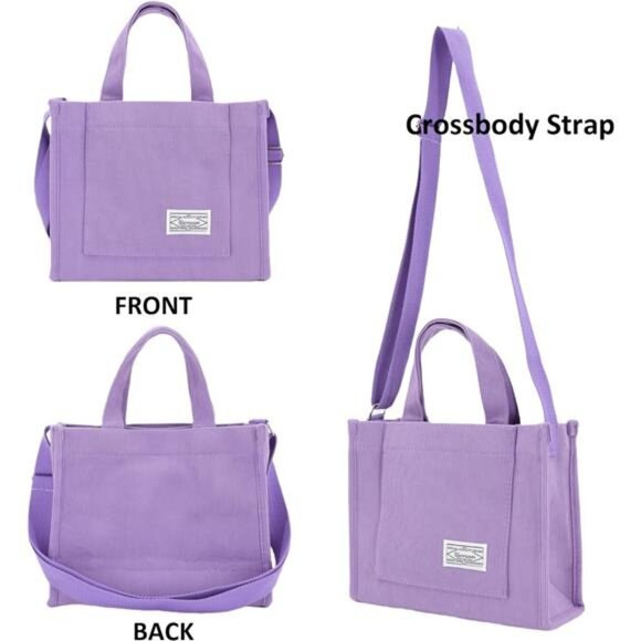 Corduroy Tote Bag for Women Work Crossbody Purse for - Picture 2 of 6